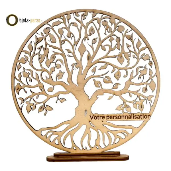 Arbre de Vie en Bois avec Support - Découpé et Gravé au Laser