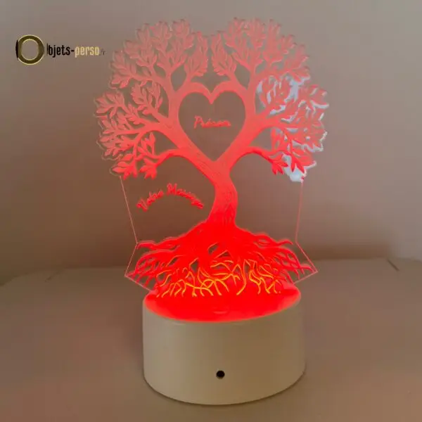 Veilleuse 3D LED Arbre de Vie Multicolore Personnalisable avec Télécommande - 16 Couleurs