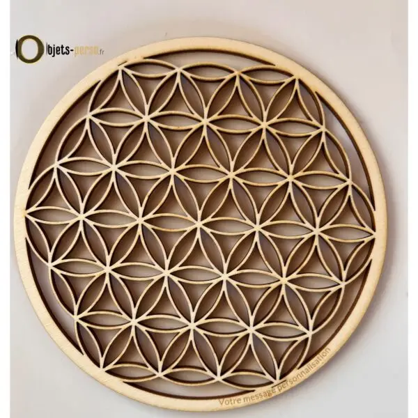 Fleur de Vie en Bois Personnalisable - Découpée et Gravée au Laser