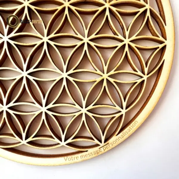 Fleur de Vie en Bois Personnalisable - Découpée et Gravée au Laser – Image 2