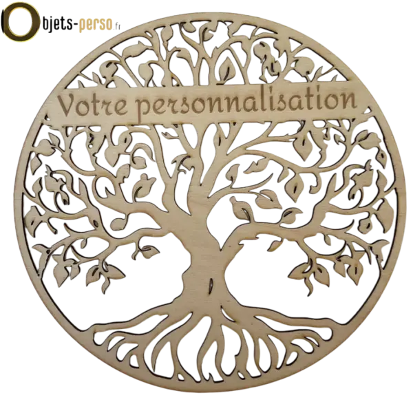 Arbre de Vie Mural en Bois Découpé et Gravé au Laser