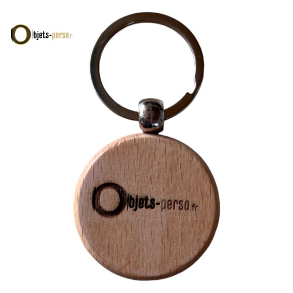 Porte-clés Personnalisé en Bois Naturel - 40x40x5 mm - Forme Ronde - Personnalisable