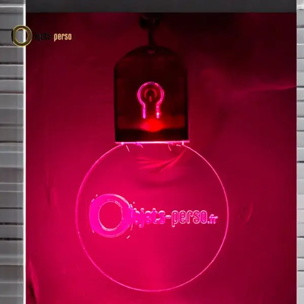 Porte-clés LED 3D en Plexiglas – Personnalisé, Lumineux et Multicolore – Image 2