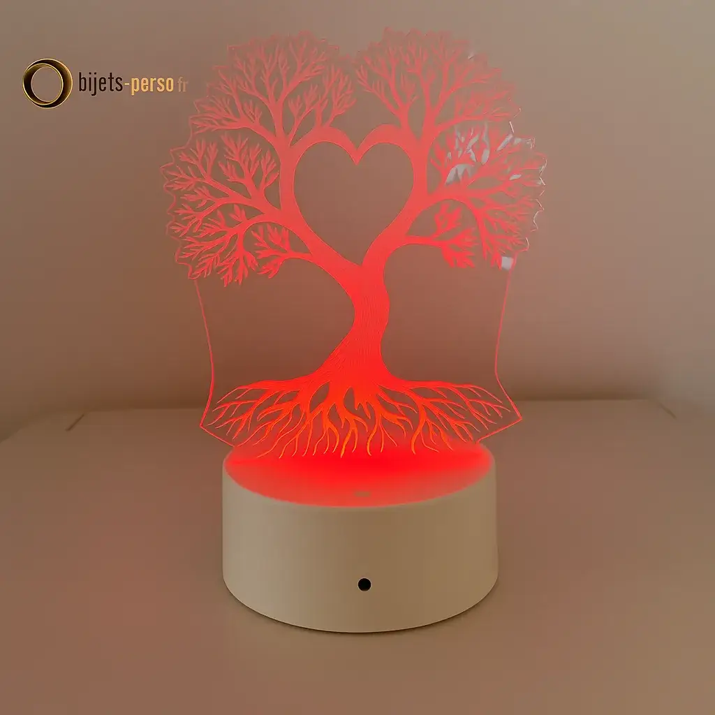 Veilleuse 3D LED Arbre de Vie Multicolore Personnalisable avec Télécommande – 16 Couleurs