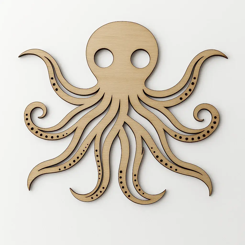 Décoration Murale Provençale Poulpe en Bois – Personnalisable