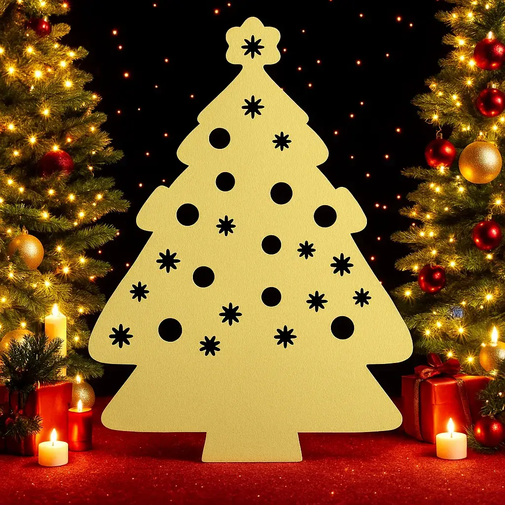 Marque-Place de Noël en Bois – Forme de Sapin – Personnalisable